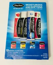 ChapStick 13 INDIVIDUAL Variety Sticks -4 Different Types-0.15 Oz Each Stick-NEW