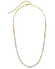 Sterling Forever 14K Plated CZ Tatum Adjustable Tennis Necklace