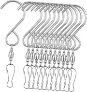 Yardwe 12 Pcs Stainless Steel Wind Chime Hooks with Rotatable Design Easy Installation Secure Grip for Indoor Outdoor Use for Wind Chimes Flower Baskets and More