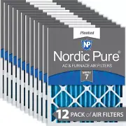 Nordic Pure 18x24x2 Pleated MERV 7 Air Filters 12 Pack