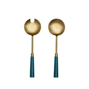 Ivory Tower Resin Salad Servers in Emerald