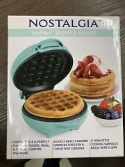 Nostalgia MyMini Personal Electric Waffle Maker (Teal, MWF5TL)