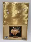 Vintage New 1996 Tinsel Town Gold Lame Square Holiday 40"x40" Fabric Tablecloth