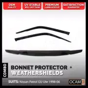 Bonnet Protector, Weathershields For Nissan Patrol GU UTE 1998-2006 Visors