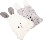 Ipetboom Rabbit Ear Hair Bonnet Absorbent Hair Dry Cap for Boys and Girls Soft Fleece Material Quick Dry Boys and Girls Towel Wrap Hat