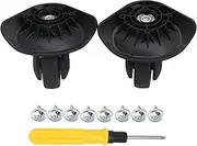[Generic] 1 Pair Replacement Wheels for Luggage 360 Swivel Suitcase Casters Black 1.06" 1.33" 1.33" 1.06"