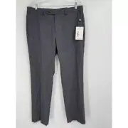 New Lauren Ralph Lauren Mens Classic-Fit Ultraflex Pants Gray Blue Grid Sz 35x30