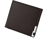 Men's Leather Wallet Large RFID Coin Purse with Zipper Large Thin Coin Compartment Men's Multiple Compartments,Black