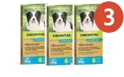 Drontal All Wormer Tablets for Medium Dogs - 10 kgs - 6 pack X 3 EXPIRY 04/2027