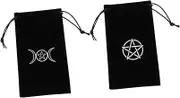 Anneome Beginner's Tarot Card Holder Pentacle Design Drawstring Bag for Tarot Cards Storage Jewelry Pouch