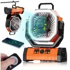 Portable Camping Fan with LED Lantern Light 20000mAh Rechargeable Outdoor