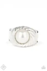 Paparazzi Ring- Wall Street Whimsical- White Pearl Bead
