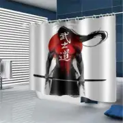 Bushido With A Knife 3D Shower Curtain Waterproof Fabric Bathroom Decoration