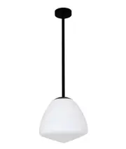 CIOTOLA Interior Tipped Dome Frosted Glass Pendant Light- Medium/Black
