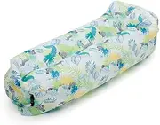 Clearence Sale! Senyango Inflatable Lounger Air Sofa, Portable Durable Anti Leakage Air Chair for Outdoor Camping, Easy Setup is Perfect for Hiking Gear, Beach Chair or Music Festivals(Green Leaves)