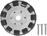 127mm Double Aluminum Omni Wheel with 22 Rubber Rollers, 360° Rotatable, Load Capacity for Various Robots 14073, Durably Aluminum Alloy Construction, Bearing Rollers