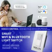 WiFi Bluetooth Smart Light Switch Voice & APP Control Compatible Alexa & Google