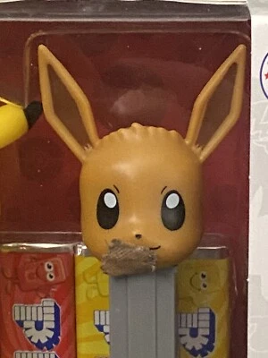 ERROR 2021 PEZ Pokémon Gift Set (Pikachu & Eevee) Fabric In Eevee’s Mouth ERROR
