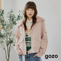 在飛比找momo購物網優惠-【gozo】保暖毛毛領飛行外套(兩色)