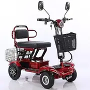 Portable Mobility Scooter for Seniors, New 4 Wheel Foldable Electric Powered, Scooterfor Medical Travel -Long Range Power Extended Battery w/Charger and Basket (Size : A)