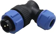 SING F LTD RV 2 Pin Aviation Circular Connector 12V 30A Power Compatible with Bluetti AC200MAX Waterproof IP68 Outdoor SP2111 2-Pin Aviation Circular Connector Right Angle