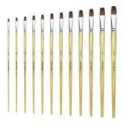 XDT#166-AB Bright Art Brush Set 12Pc #1#2#3#4#5#6#7#8#9#10#11#12 Red Sable