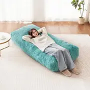 Bean Bag Chair with Removable & Washable Cover Fluffy Plush Blue