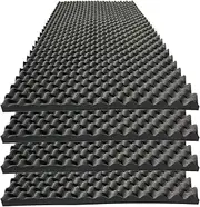 KTOESHEO 4 PCS Acoustic Panels,48''X24''X2'' Egg Crate Foam Soundproof Foam Wall Panels,High Density Fireproof Noise Cancelling Foam Studio Foam Panel,Noise (Black)