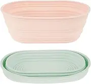 2Pcs Silicone Bread Proofing Basket (Oval 2), Oval Foldable Sourdough Bread, Baking Supplies, Dough Proofing Bowl Containers, Collapsible Bread Bowl
