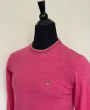 New ETRO Men's Sweater XXL size Crew Neck Pullover Pink Wool Knit Jumper