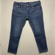 True Religion Jeans Geno Single Needle Flap Men 40 x 32 Dark Wash Relaxed Slim