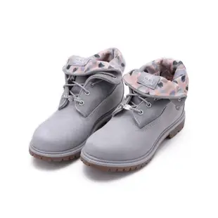 絕版品❤️TIMBERLAND 磨砂革拼接反折中筒靴 灰 A2MEJ 女鞋-6號