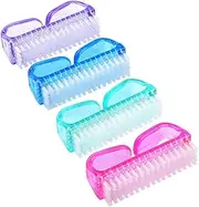 Nail Hand Scrubbing Cleaning Brush Handle Grip Nail Brushes for Toes and Nails Cleaner 4 PCS (Multicolor)