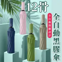 在飛比找momo購物網優惠-【免運中雨傘先生】12骨全自動黑膠傘(全自動雨傘/晴雨傘/摺