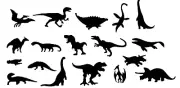 18 DINOSAUR /DINOSAURS (ALL DIFFERENT) SILHOUETTE DIE CUT/ CUTS, CLIPART