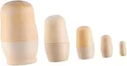 KICHOUSE 1Set Unpainted Dolls Wooden Matryoshka Nesting Dolls for DIY Crafts Tabletop Ornaments and Creative Projects for Home and School Decor