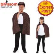 CK1693 Detective Cape Hat Magnifying Glass Sherlock Holmes Costume Book Week