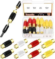 Tanstic 24Pcs Gold Plated RCA Female to Female Coupler Audio Video Adapter for Speaker Amplifier Phono