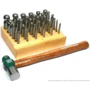 36 Dapping Punches W/ Stand Jewelers Metalworking Anvil Tools