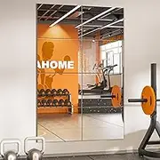 TRAHOME Wall Mirror Tiles, 16"x12"x8PCS Full Length Home Gym Mirror for Garage, Bedroom, Living Room, Over The Door