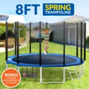 New 8ft Trampoline Free Ladder Spring Mat Net Safety Pad Cover Round Outdoor