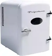 Mini Fridge Cooler 6-Can Portable, Eco-Friendly for Car/Office/Dorm - White