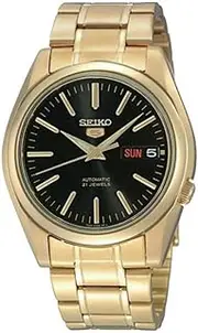 [SEIKO] 5 #SNKL50 Men's Gold Tone Stainless Steel Black Dial Automatic Watch