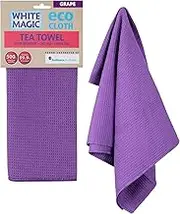 White Magic Tea Towel Single Pack, Grape – Recycled Plastic Ultra Absorbent Microfibre, 70x50cm, Lint-Free, Quick-Drying, Durable & Stylish Kitchen Towel, Multi-Purpose Use, Easy Care