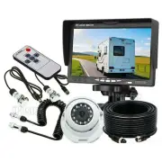 4 PIN CCD Reversing Camera W/7"Monitor & Trailer Suzy Coil Cable Kit For Caravan