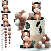 27 PCS Horse Cake Toppers Ball Cake Picks Horse Baby Shower Cake Decoration for Horse Theme Party Favors Supplies