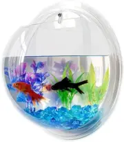 New Aquarium Wall Fish Bowl 9 inch Acrylic Wall Mounted Fish Tank Bubble Vase