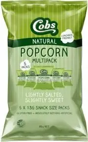 Cobs Natural Popcorn Multipack Lightly Salted, Slightly Sweet G/F (5Pk) 10x65g