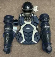 All Star Classic Pro Adult 16+ Catchers Gear Set - Navy Blue