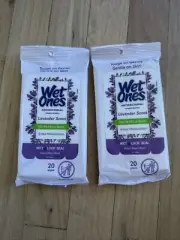2 Pack of Wet Ones Lavender Scent 20 Count Each Travel Auto Backpack Diaper Bag